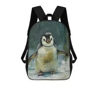 sinyumoney Mochila Escolar Para Niños Cute Penguin Cub Snow Art Mochila De Moda Para Adolescentes Mochila Informal Para Niños Y Niñas Mochila Escolar Con Impresión 3D 17inch