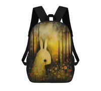 sinyumoney Mochila Escolar Para Niños Dark Forest Bunny Mochila De Moda Para Adolescentes Mochila Informal Para Niños Y Niñas Mochila Escolar Con Impresión 3D 17inch