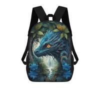 sinyumoney Mochila Escolar Para Niños Dragon in Mandala Jungle Mochilas Para Libros Mochila Informal De Viaje Con Impresión 3D Para Niños Y Niñas Mochila De Gran Capacidad 17inch