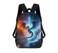sinyumoney Mochila Escolar Para Niños Dragon of Fire And Ice Mochila De Moda Para Adolescentes Mochila Informal Para Niños Y Niñas Mochila Escolar Con Impresión 3D 17inch