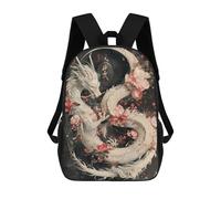 sinyumoney Mochila Escolar Para Niños Dragon Sakura Japanese Mochila De Moda Para Adolescentes Mochila Informal Para Niños Y Niñas Mochila Escolar Con Impresión 3D 17inch