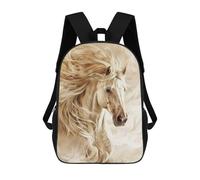 sinyumoney Mochila Escolar Para Niños Drawing A Horse with A White Mane Mochilas Para Libros Mochila Informal De Viaje Con Impresión 3D Para Niños Y Niñas Mochila De Gran Capacidad 17inch
