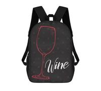 sinyumoney Mochila Escolar Para Niños Drink Wine Mochilas Para Libros Mochila Informal De Viaje Con Impresión 3D Para Niños Y Niñas Mochila De Gran Capacidad 17inch