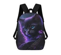 sinyumoney Mochila Escolar Para Niños Enchanted Black Kitten Mochilas Para Libros Mochila Informal De Viaje Con Impresión 3D Para Niños Y Niñas Mochila De Gran Capacidad 17inch