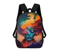 sinyumoney Mochila Escolar Para Niños Enchanted Cosmic Portrait -1 Mochilas Para Libros Mochila Informal De Viaje Con Impresión 3D Para Niños Y Niñas Mochila De Gran Capacidad 17inch