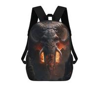 sinyumoney Mochila Escolar Para Niños Fiery Elephant with Horns Mochilas Para Libros Mochila Informal De Viaje Con Impresión 3D Para Niños Y Niñas Mochila De Gran Capacidad 17inch