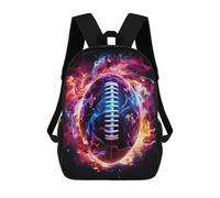 sinyumoney Mochila Escolar Para Niños Flame Engulfed Football Mochila De Moda Para Adolescentes Mochila Informal Para Niños Y Niñas Mochila Escolar Con Impresión 3D 17inch