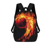 sinyumoney Mochila Escolar Para Niños Flaming Basketball Mochilas Para Libros Mochila Informal De Viaje Con Impresión 3D Para Niños Y Niñas Mochila De Gran Capacidad 17inch