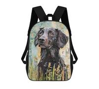 sinyumoney Mochila Escolar Para Niños Flat-Coated Retriever Paper Collage Mochilas Para Libros Mochila Informal De Viaje Con Impresión 3D Para Niños Y Niñas Mochila De Gran Capacidad 17inch