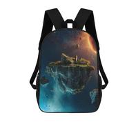sinyumoney Mochila Escolar Para Niños Floating Island Mochila De Moda Para Adolescentes Mochila Informal Para Niños Y Niñas Mochila Escolar Con Impresión 3D 17inch