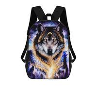 sinyumoney Mochila Escolar Para Niños Galactic Wolf Majesty -2 Mochilas Para Libros Mochila Informal De Viaje Con Impresión 3D Para Niños Y Niñas Mochila De Gran Capacidad 17inch