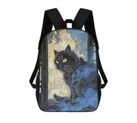 Sinyumoney Mochila Escolar Para Niños Gato Japan Mochila Escolar Para Niños, Estilo Casual Y Tendencia, Impreso En 3D, Divertido Y Original, Japan Cat Fantasy, 17"