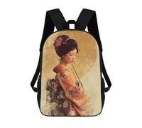 sinyumoney Mochila Escolar Para Niños Geisha with Umbrella Painting Mochilas Para Libros Mochila Informal De Viaje Con Impresión 3D Para Niños Y Niñas Mochila De Gran Capacidad 17inch