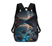 sinyumoney Mochila Escolar Para Niños Gemstone Cosmos Reflection Mochila De Moda Para Adolescentes Mochila Informal Para Niños Y Niñas Mochila Escolar Con Impresión 3D 17inch