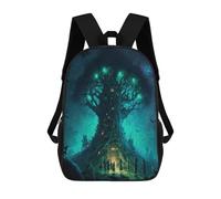 sinyumoney Mochila Escolar Para Niños Glowing Forest Tree Mochilas Para Libros Mochila Informal De Viaje Con Impresión 3D Para Niños Y Niñas Mochila De Gran Capacidad 17inch