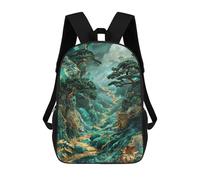 sinyumoney Mochila Escolar Para Niños Golden Jungle Path Mochilas Para Libros Mochila Informal De Viaje Con Impresión 3D Para Niños Y Niñas Mochila De Gran Capacidad 17inch