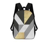 sinyumoney Mochila Escolar Para Niños Golden Lines V Mochilas Para Libros Mochila Informal De Viaje Con Impresión 3D Para Niños Y Niñas Mochila De Gran Capacidad 17inch