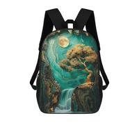 sinyumoney Mochila Escolar Para Niños Golden Tree In The Cave Mochila De Moda Para Adolescentes Mochila Informal Para Niños Y Niñas Mochila Escolar Con Impresión 3D 17inch