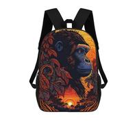 sinyumoney Mochila Escolar Para Niños Gorilla Art Style 7 Mochilas Para Libros Mochila Informal De Viaje Con Impresión 3D Para Niños Y Niñas Mochila De Gran Capacidad 17inch