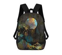 sinyumoney Mochila Escolar Para Niños Great Wave, Abstract Art Mochilas Para Libros Mochila Informal De Viaje Con Impresión 3D Para Niños Y Niñas Mochila De Gran Capacidad 17inch