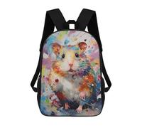 sinyumoney Mochila Escolar Para Niños Hamster Walking in Paint Mochilas Para Libros Mochila Informal De Viaje Con Impresión 3D Para Niños Y Niñas Mochila De Gran Capacidad 17inch
