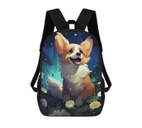 sinyumoney Mochila Escolar Para Niños Happy Corgi Dog Mochilas Para Libros Mochila Informal De Viaje Con Impresión 3D Para Niños Y Niñas Mochila De Gran Capacidad 17inch