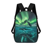 sinyumoney Mochila Escolar Para Niños Humpback Whales Northern Mochilas Para Libros Mochila Informal De Viaje Con Impresión 3D Para Niños Y Niñas Mochila De Gran Capacidad 17inch