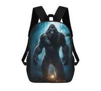 Sinyumoney - Mochila escolar para niños impresa en 3D, ideal para viajes y libros, Bigfoot In Forest, 17"