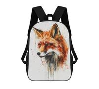 Sinyumoney - Mochila escolar para niños impresa en 3D, ideal para viajes y libros, Fox Watercolor, 17"