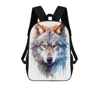 Sinyumoney - Mochila escolar para niños impresa en 3D, ideal para viajes y libros, Wolf Watercolor, 17"