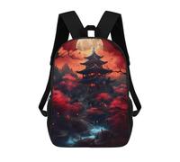 sinyumoney mochila escolar para niños impreso 3D natural japonés árbol mochilas, mochilas de viaje casuales, mochila de día grande para niños, Fantasy Japan 01, 17"