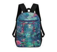sinyumoney mochila escolar para niños impreso 3D natural japonés árbol mochilas, mochilas de viaje casuales, mochila de día grande para niños, Torii Gate Japanese, 17"