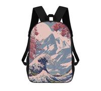 sinyumoney mochila escolar para niños impreso 3D natural japonés árbol mochilas, mochilas de viaje casuales, mochila de día grande para niños, Japanese Tranquil Serene, 17"