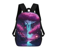 sinyumoney mochila escolar para niños impreso 3D natural japonés árbol mochilas, mochilas de viaje casuales, mochila de día grande para niños, Fantasy Nature Japan 01, 17"