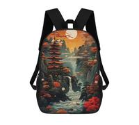 sinyumoney mochila escolar para niños impreso 3D natural japonés árbol mochilas, mochilas de viaje casuales, mochila de día grande para niños, Japan Fantasy 012, 17"
