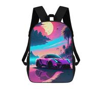sinyumoney mochila escolar para niños impreso en 3D árbol de Navidad mochila deportiva para niños y niñas, mochila de moda, Retro Car 8, 17"