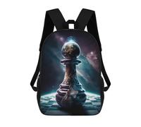 sinyumoney Mochila escolar para niños impresos 3D Moonlight Predator Mochila deportiva para niños y niñas, mochila de moda, Universo de Ajed, 17"