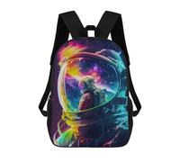sinyumoney Mochila escolar para niños impresos en 3D Pink Flowers Girls Mochila deportiva para niños y niñas, mochila de moda, Astronaut in Mountains 2, 17"