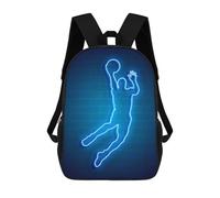 sinyumoney Mochila escolar para niños impresos en 3D Pink Flowers Girls Mochila deportiva para niños y niñas, mochila de moda, Baloncesto Neon 2, 17"