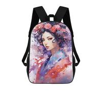 sinyumoney Mochila escolar para niños impresos en 3D Pink Flowers Girls Mochila deportiva para niños y niñas, mochila de moda, Geisha Flowers, 17"