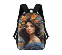 sinyumoney Mochila escolar para niños impresos en 3D The Starry Night Duck Mochila deportiva para niños y niñas, mochila de moda, Painted European Woman, 17"