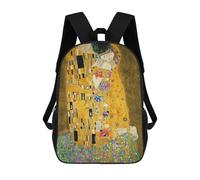 sinyumoney Mochila escolar para niños impresos en 3D The Starry Night Duck Mochila deportiva para niños y niñas, mochila de moda, El beso, 17"