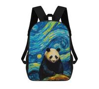 sinyumoney Mochila escolar para niños impresos en 3D The Starry Night Duck Mochila deportiva para niños y niñas, mochila de moda, The Starry Night Panda, 17"