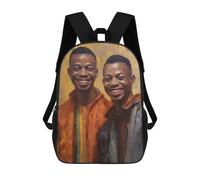 sinyumoney Mochila escolar para niños impresos en 3D The Starry Night Duck Mochila deportiva para niños y niñas, mochila de moda, Painted Afroamerican Bros, 17"