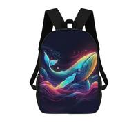 sinyumoney Mochila Escolar Para Niños Iridescent Cosmic Whale Mochila De Moda Para Adolescentes Mochila Informal Para Niños Y Niñas Mochila Escolar Con Impresión 3D 17inch