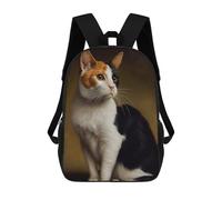 sinyumoney Mochila Escolar Para Niños Japanese Bobtail Oil Paint Mochila De Moda Para Adolescentes Mochila Informal Para Niños Y Niñas Mochila Escolar Con Impresión 3D 17inch