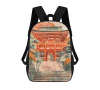 sinyumoney Mochila Escolar Para Niños Japanese Shinto Temple Mochilas Para Libros Mochila Informal De Viaje Con Impresión 3D Para Niños Y Niñas Mochila De Gran Capacidad 17inch