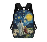 sinyumoney Mochila Escolar Para Niños Jesus Child Sheep Starry Night Mochilas Para Libros Mochila Informal De Viaje Con Impresión 3D Para Niños Y Niñas Mochila De Gran Capacidad 17inch