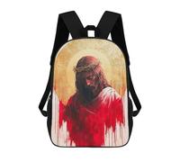 sinyumoney Mochila Escolar Para Niños Jesus Christ Painting Mochilas Para Libros Mochila Informal De Viaje Con Impresión 3D Para Niños Y Niñas Mochila De Gran Capacidad 17inch
