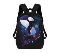 sinyumoney Mochila Escolar Para Niños Killer Whale Galaxy Mochilas Para Libros Mochila Informal De Viaje Con Impresión 3D Para Niños Y Niñas Mochila De Gran Capacidad 17inch